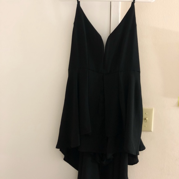 Hi Low Black Romper Dress - Picture 3 of 5